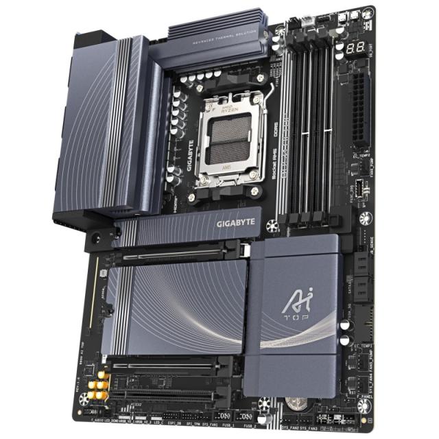 GIGABYTE - B850 AI TOP Placa Base - Procesadores AMD Ryzen Serie 9000, 16+2+2 fases VRM digitales, hasta 8600MHz DDR5 (OC), 2xPC