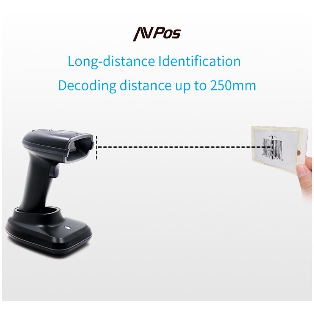 AVPos - AVP-BT230-2D lector de código de barras Lector de códigos de barras portátil 1D/2D CMOS Negro
