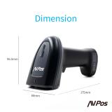AVPos - AVP-BT230-2D lector de código de barras Lector de códigos de barras portátil 1D/2D CMOS Negro
