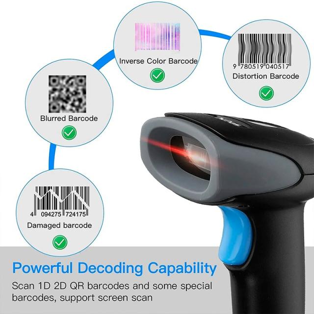 AVPos - AVP-930-2D lector de código de barras Lector de códigos de barras portátil 1D/2D CMOS Negro