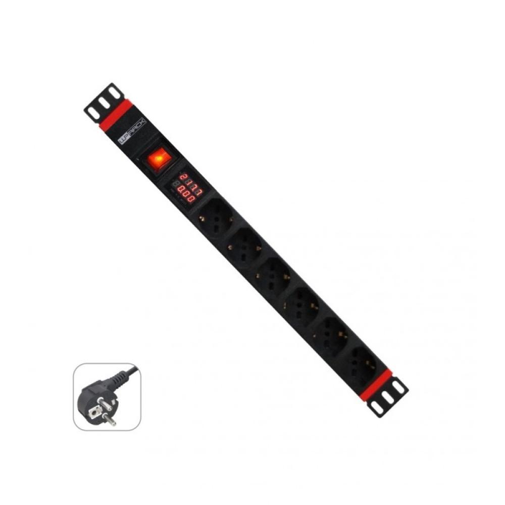 WP - WPN-PDU-G03-06 unidad de distribución de energía (PDU) 6 salidas AC 1U Negro