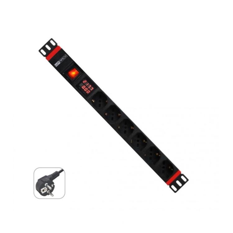 WP - WPN-PDU-G03-06 unidad de distribución de energía (PDU) 6 salidas AC 1U Negro