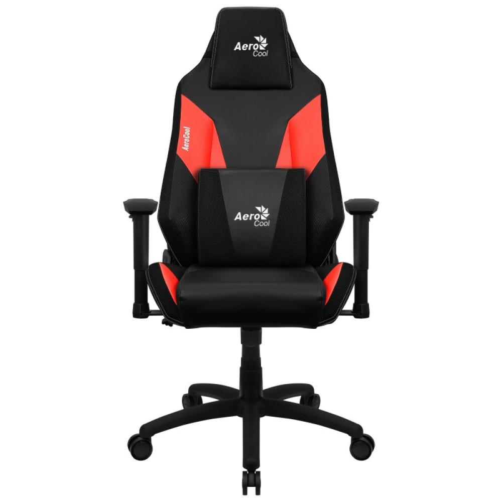 Aerocool - ADMIRALBR Silla Gaming Profesional, Cojines Acolchados, Tecnología Air, Negro/Rojo