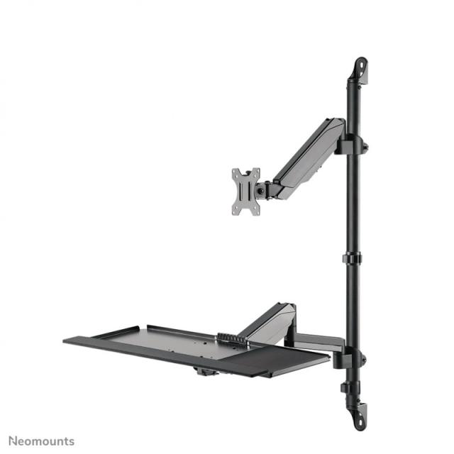 Neomounts - WL90-325BL1 Soporte de pared para puesto de trabajo de pie/sentado 17-32" - resorte de gas