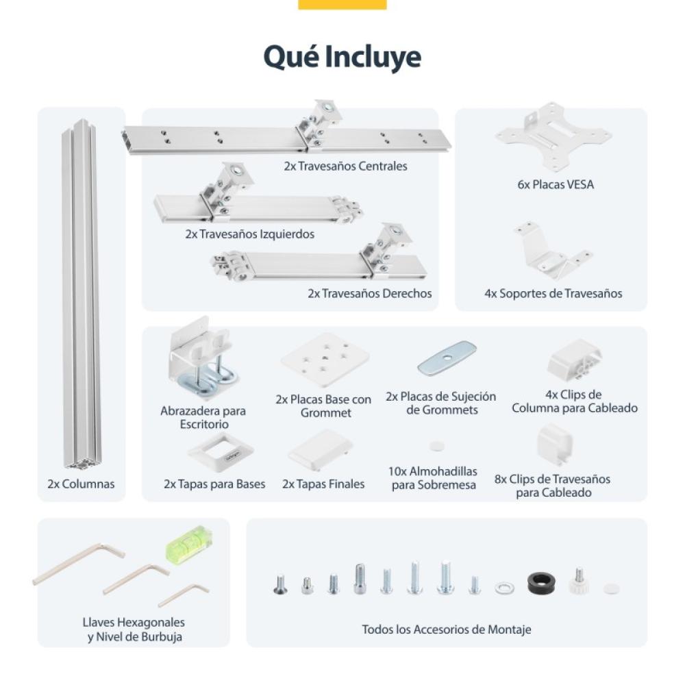 StarTech.com - 6-MONITOR-ARM-A soporte para monitor 81,3 cm (32") Escritorio Blanco
