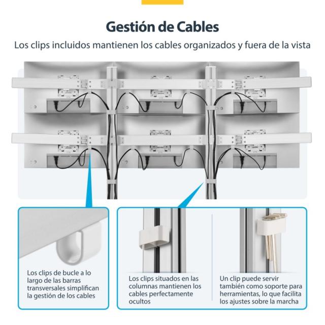 StarTech.com - 6-MONITOR-ARM-A soporte para monitor 81,3 cm (32") Escritorio Blanco