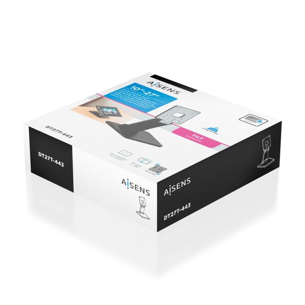 AISENS - Soporte de Mesa Eco Inclinable para Monitor/POS 6.5kg de 10"-27", Negro