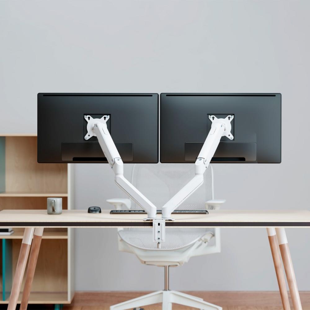 AISENS - Soporte de Mesa Eco Contrapeso Giratorio e Inclinable para Monitor/TV 9kg (3 PIVOTES, 2 BRAZOS) de 17-32, - DT32TSR-439