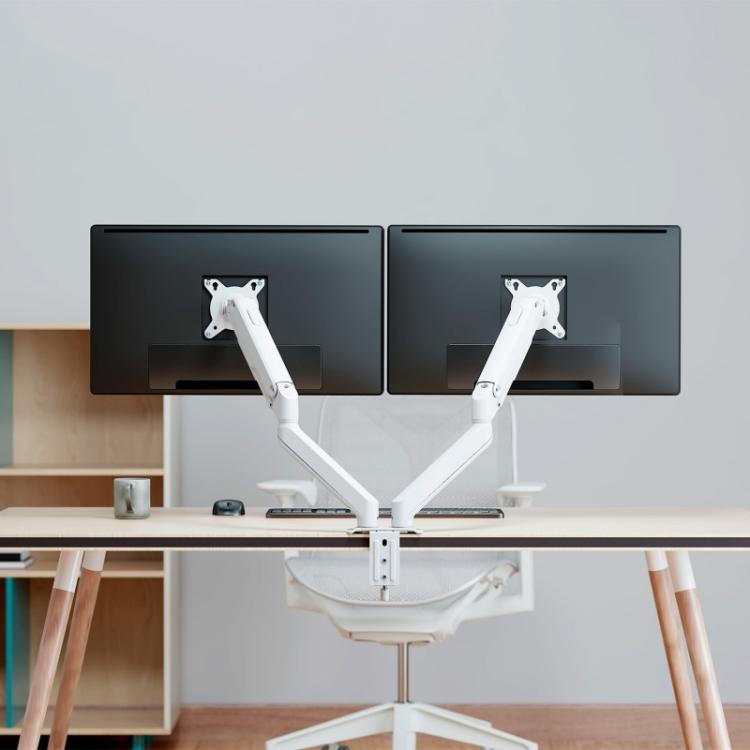 AISENS - Soporte de Mesa Eco Contrapeso Giratorio e Inclinable para Monitor/TV 9kg (3 PIVOTES, 2 BRAZOS) de 17-32, - DT32TSR-439