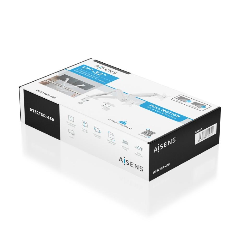 AISENS - Soporte de Mesa Eco Contrapeso Giratorio e Inclinable para Monitor/TV 9kg (3 PIVOTES, 2 BRAZOS) de 17-32, - DT32TSR-439