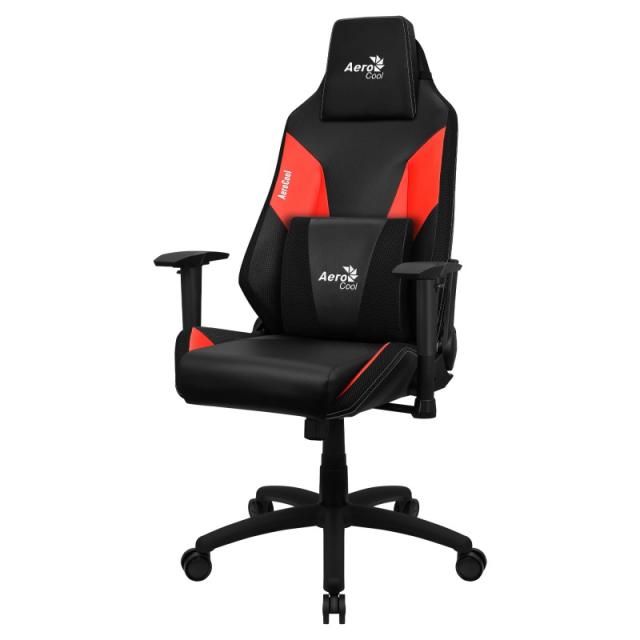 Aerocool - ADMIRALBR Silla Gaming Profesional, Cojines Acolchados, Tecnología Air, Negro/Rojo