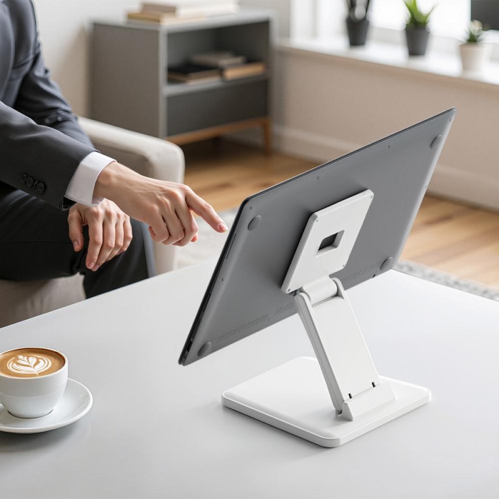 AISENS - Soporte de Mesa Eco Inclinable para Monitor/POS 6.5kg de 10"-27", Blanco