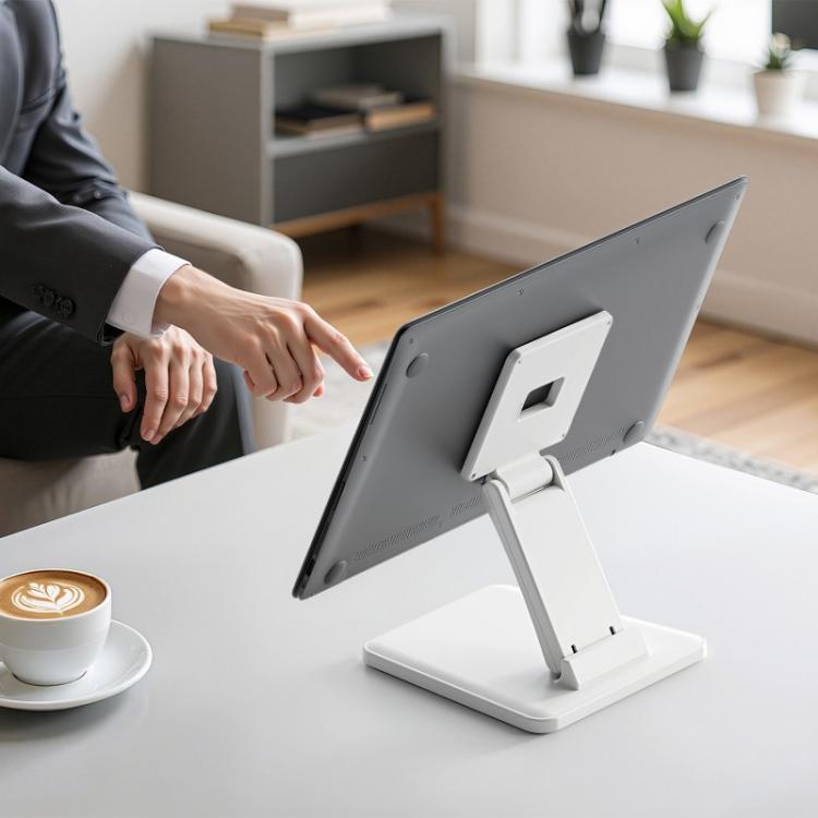 AISENS - Soporte de Mesa Eco Inclinable para Monitor/POS 6.5kg de 10"-27", Blanco