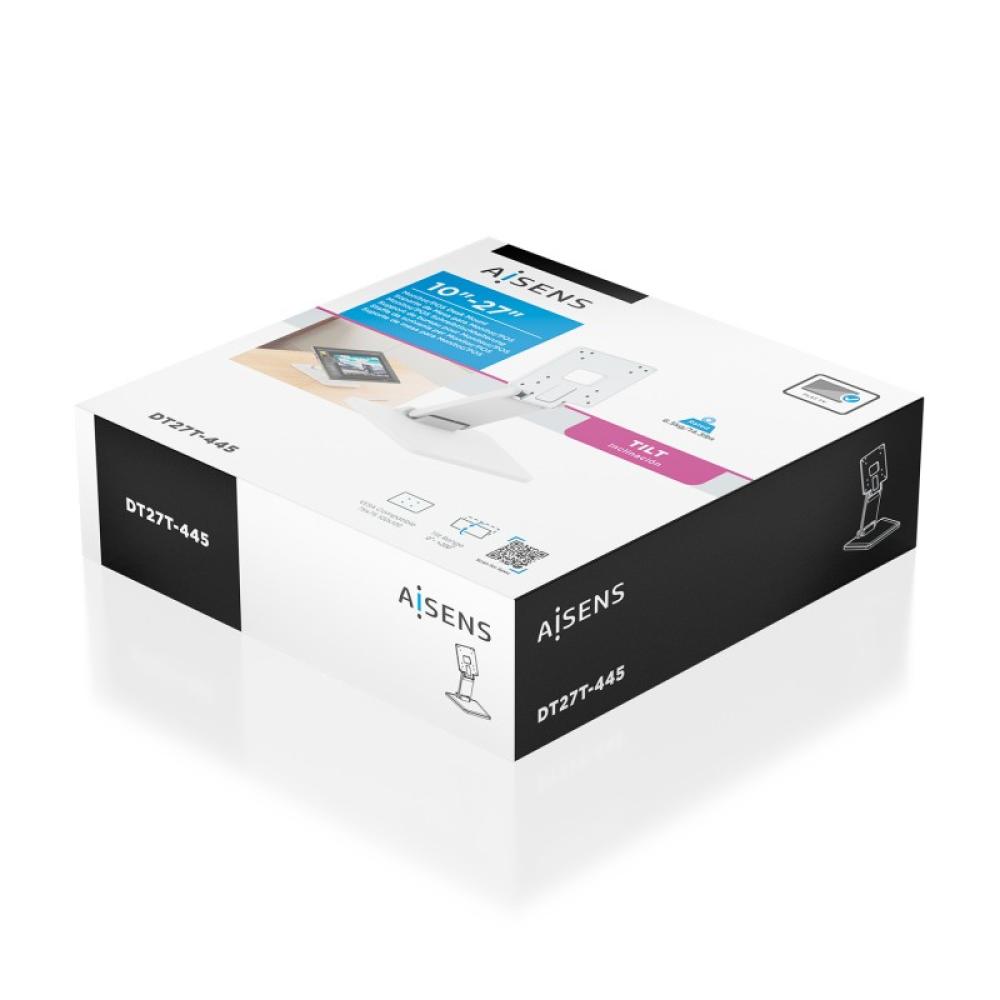 AISENS - Soporte de Mesa Eco Inclinable para Monitor/POS 6.5kg de 10"-27", Blanco