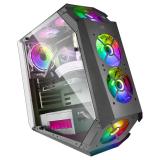Mars Gaming - MC51, Caja PC Gaming ATX, Doble Cristal Templado, 5x Ventilador RGB 12cm, Negro