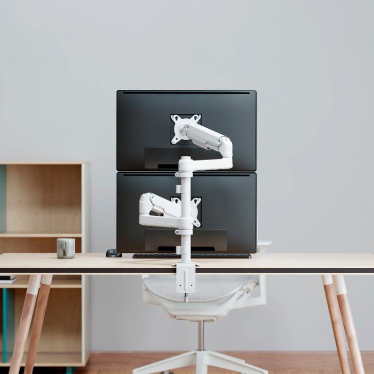 AISENS - Soporte de Mesa Eco Contrapeso Giratorio e Inclinable para Monitor/TV 9kg (3 PIVOTES, 2 BRAZOS) de 17-32, - DT32TSR-441