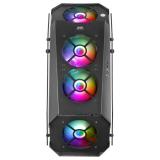 Mars Gaming - MC51, Caja PC Gaming ATX, Doble Cristal Templado, 5x Ventilador RGB 12cm, Negro