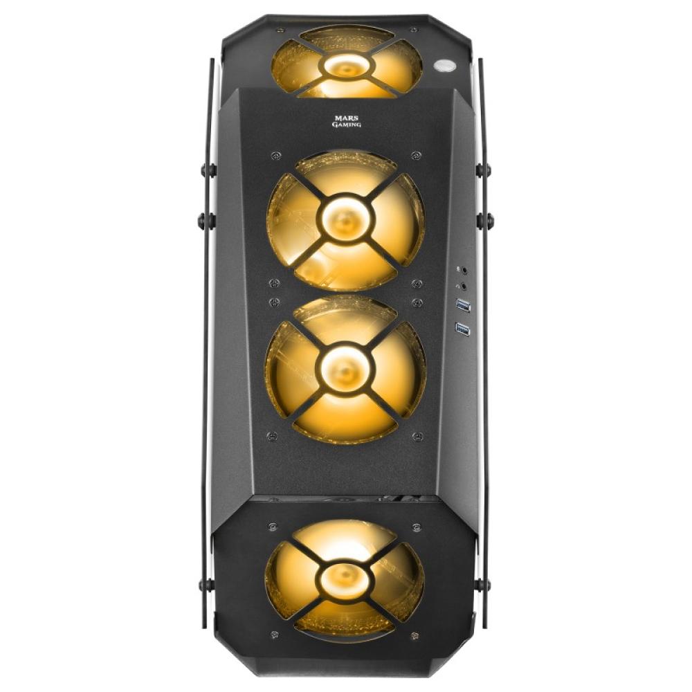 Mars Gaming - MC51, Caja PC Gaming ATX, Doble Cristal Templado, 5x Ventilador RGB 12cm, Negro