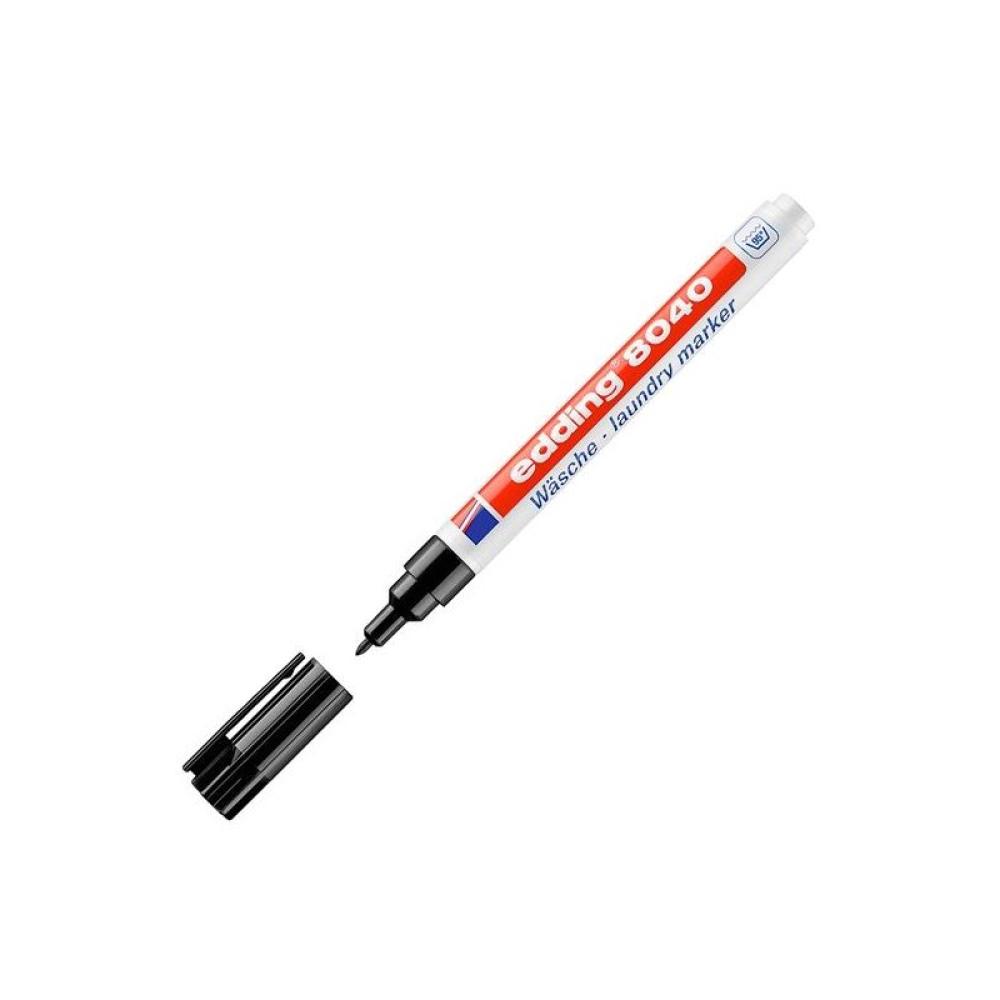 Edding - EDDING MARCADOR TEXTIL PERMANENTE 8040 P/REDONDA NEGRO - Pack de 10 unidades