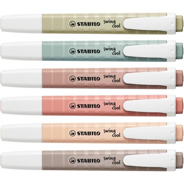 STABILO - swing cool NatureCOLORS marcador 6 pieza(s) Punta de cincel Multicolor