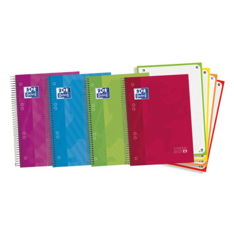 Oxford - Europeanbook 4 cuaderno y block A5 120 hojas Colores surtidos - Pack 5 Unidades - 100430568 - Color no elegible