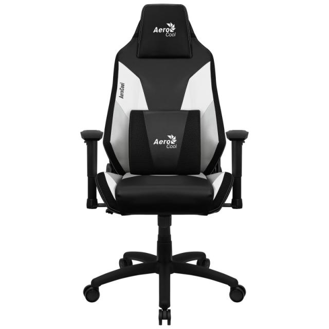 Aerocool - ADMIRALBW Silla Gaming Profesional, Cojines Acolchados, Tecnología Air, Negro/Blanco