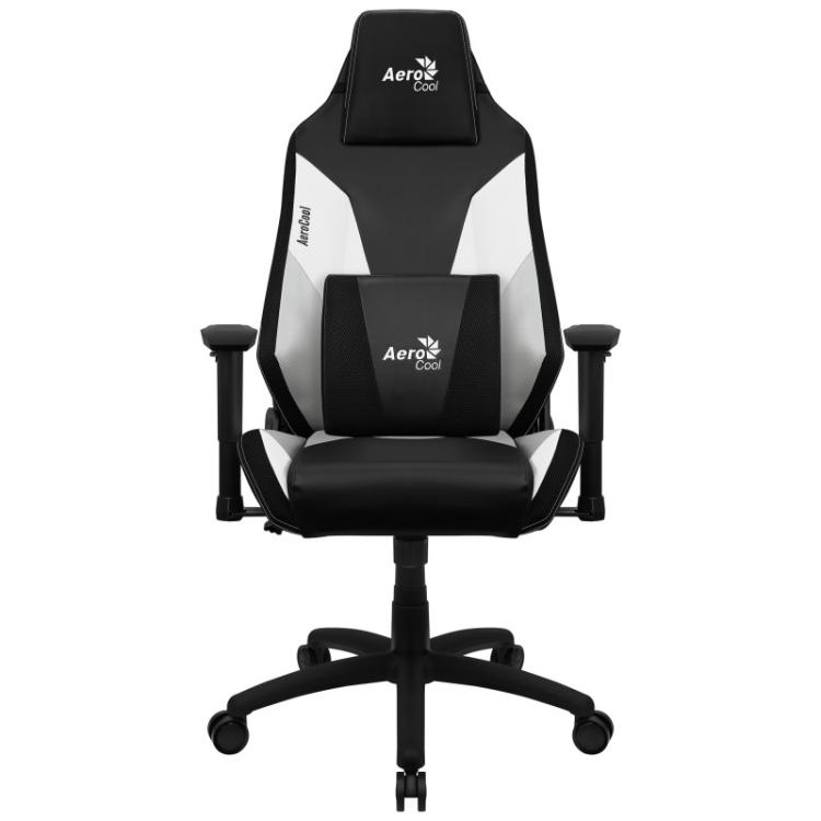 Aerocool - ADMIRALBW Silla Gaming Profesional, Cojines Acolchados, Tecnología Air, Negro/Blanco