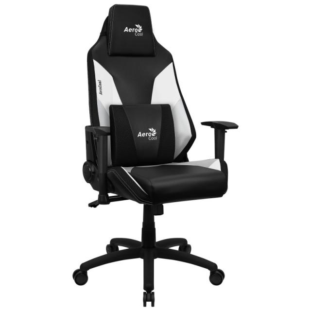 Aerocool - ADMIRALBW Silla Gaming Profesional, Cojines Acolchados, Tecnología Air, Negro/Blanco