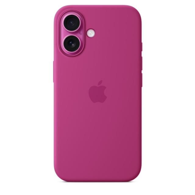 Apple - Funda de silicona con MagSafe para el iPhone 16 - Fucsia