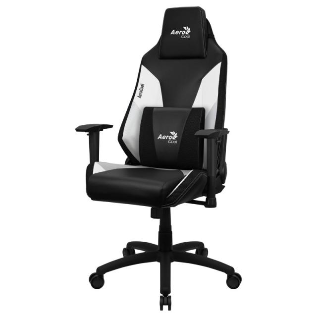 Aerocool - ADMIRALBW Silla Gaming Profesional, Cojines Acolchados, Tecnología Air, Negro/Blanco