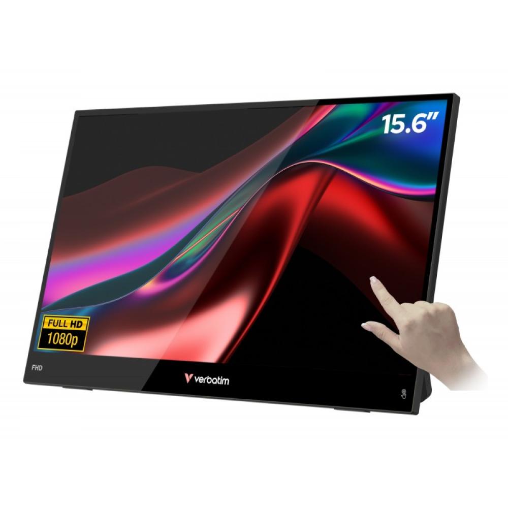 Verbatim - Portable 15.6" FHD Touch Monitor LIGHT Monitor portátil Negro 39,6 cm (15.6") LCD 1920 x 1080 Pixeles
