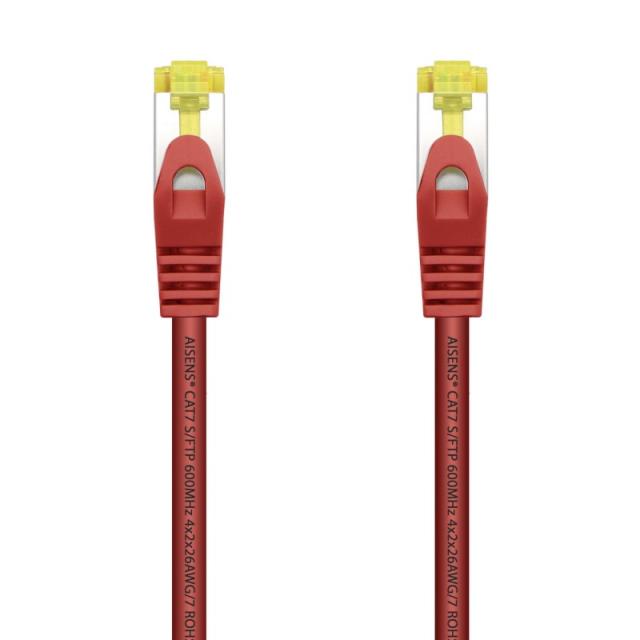 AISENS - Cable De Red Latiguillo RJ45 LSZH Cat.7 600 MHz S/FTP PIMF AWG26, Rojo, 25 cm