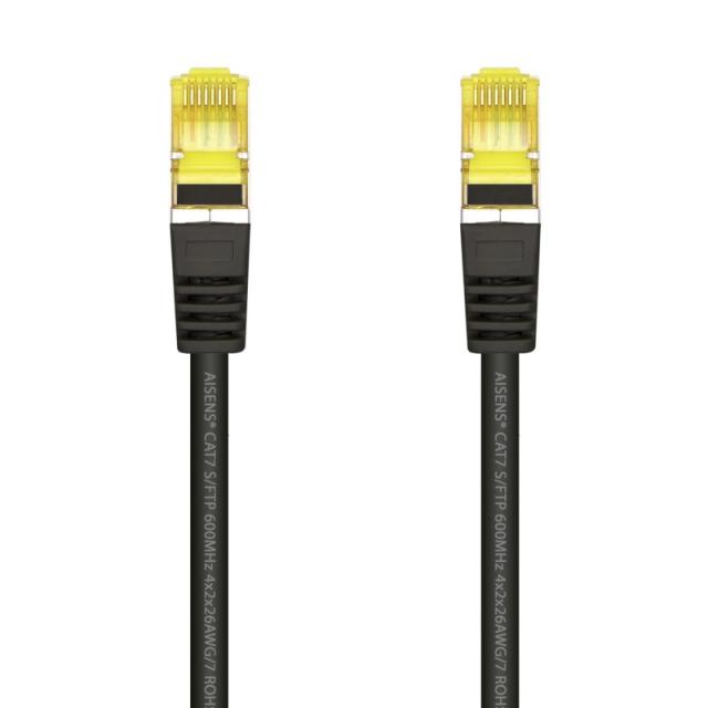AISENS - Cable De Red Latiguillo RJ45 LSZH Cat.7 600 MHz S/FTP PIMF AWG26, Negro, 1.0 m