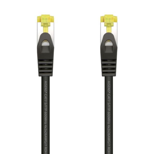 AISENS - Cable De Red Latiguillo RJ45 LSZH Cat.7 600 MHz S/FTP PIMF AWG26, Negro, 1.0 m