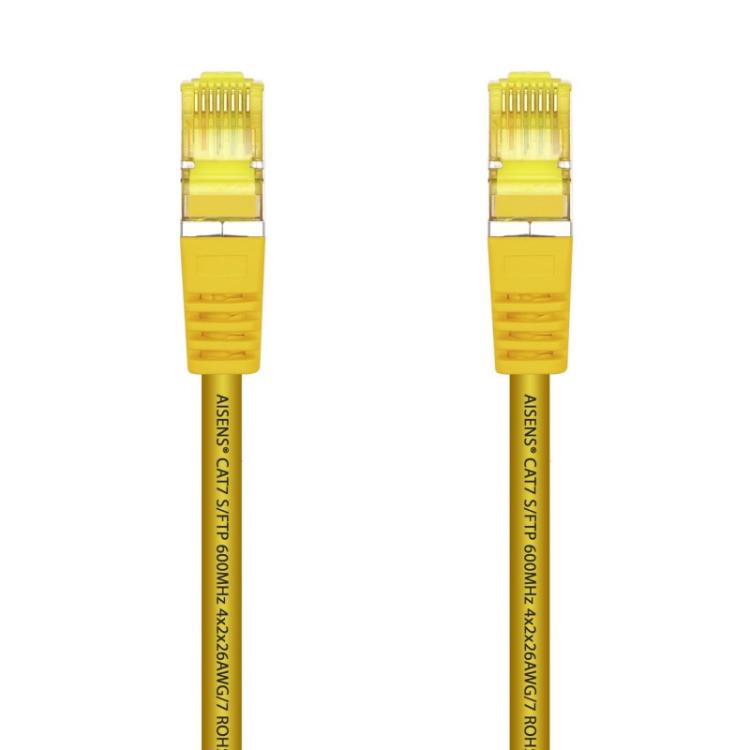 AISENS - Cable De Red Latiguillo RJ45 LSZH Cat.7 600 MHz S/FTP PIMF AWG26, Amarillo, 2.0 m