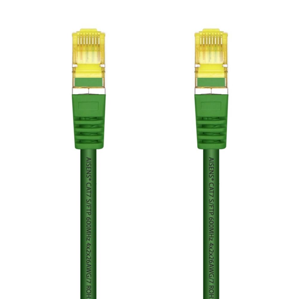 AISENS - Cable De Red Latiguillo RJ45 LSZH Cat.7 600 MHz S/FTP PIMF AWG26, Verde, 25 cm