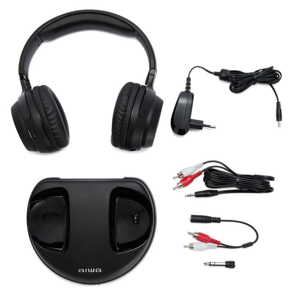 Aiwa - WHF-880 auricular y casco Auriculares Inalámbrico Diadema Música Base de carga Negro