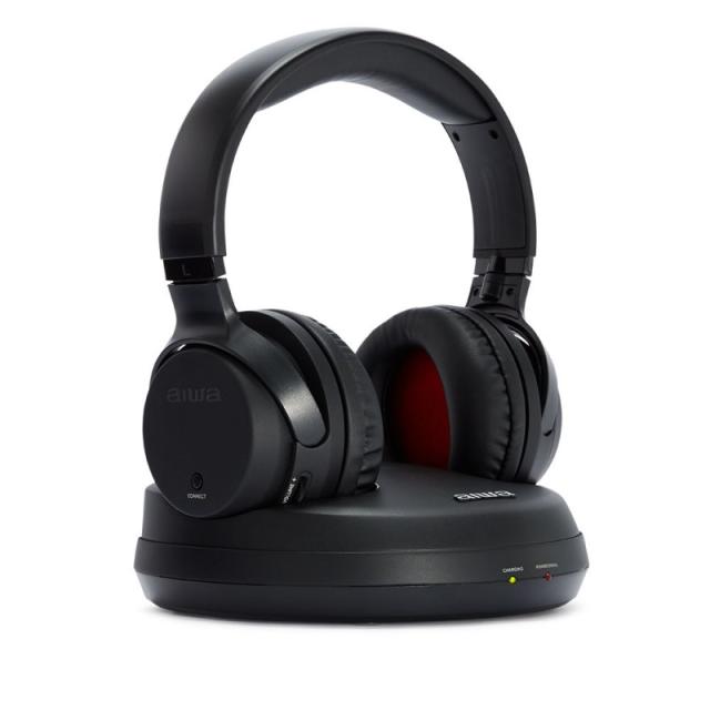 Aiwa - WHF-880 auricular y casco Auriculares Inalámbrico Diadema Música Base de carga Negro