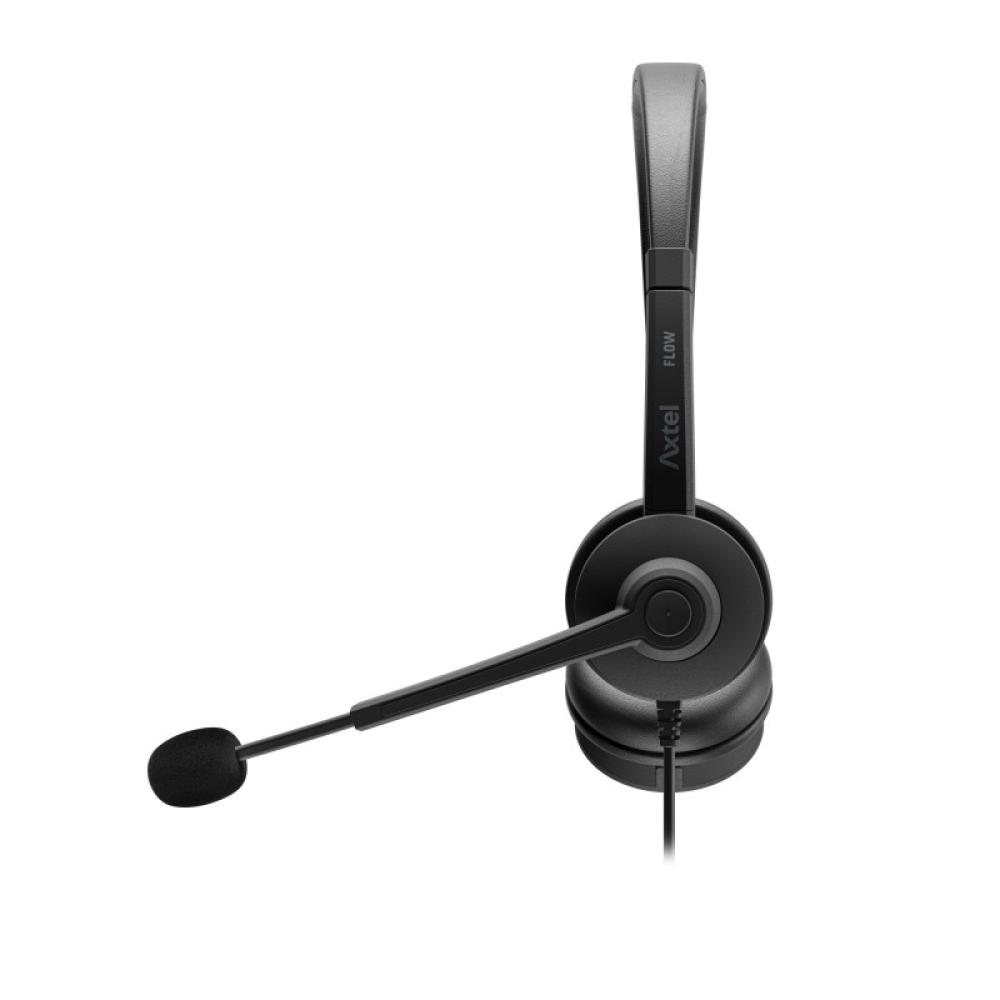 Axtel - AXH-FLOWUCDC auricular y casco Auriculares Alámbrico Diadema Oficina/Centro de llamadas USB Type-C / USB Type-A Negro
