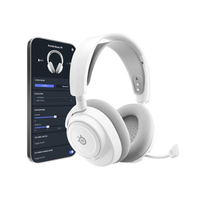 Steelseries - Arctis Nova 7P Wireless Gen 2 Auriculares Inalámbrico y alámbrico Diadema Juego USB Tipo C Bluetooth Blanco