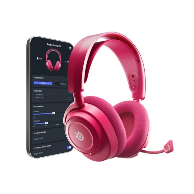 Steelseries - Arctis Nova 7P Wireless Gen 2 Auriculares Inalámbrico y alámbrico Diadema Juego USB Tipo C Bluetooth Magenta