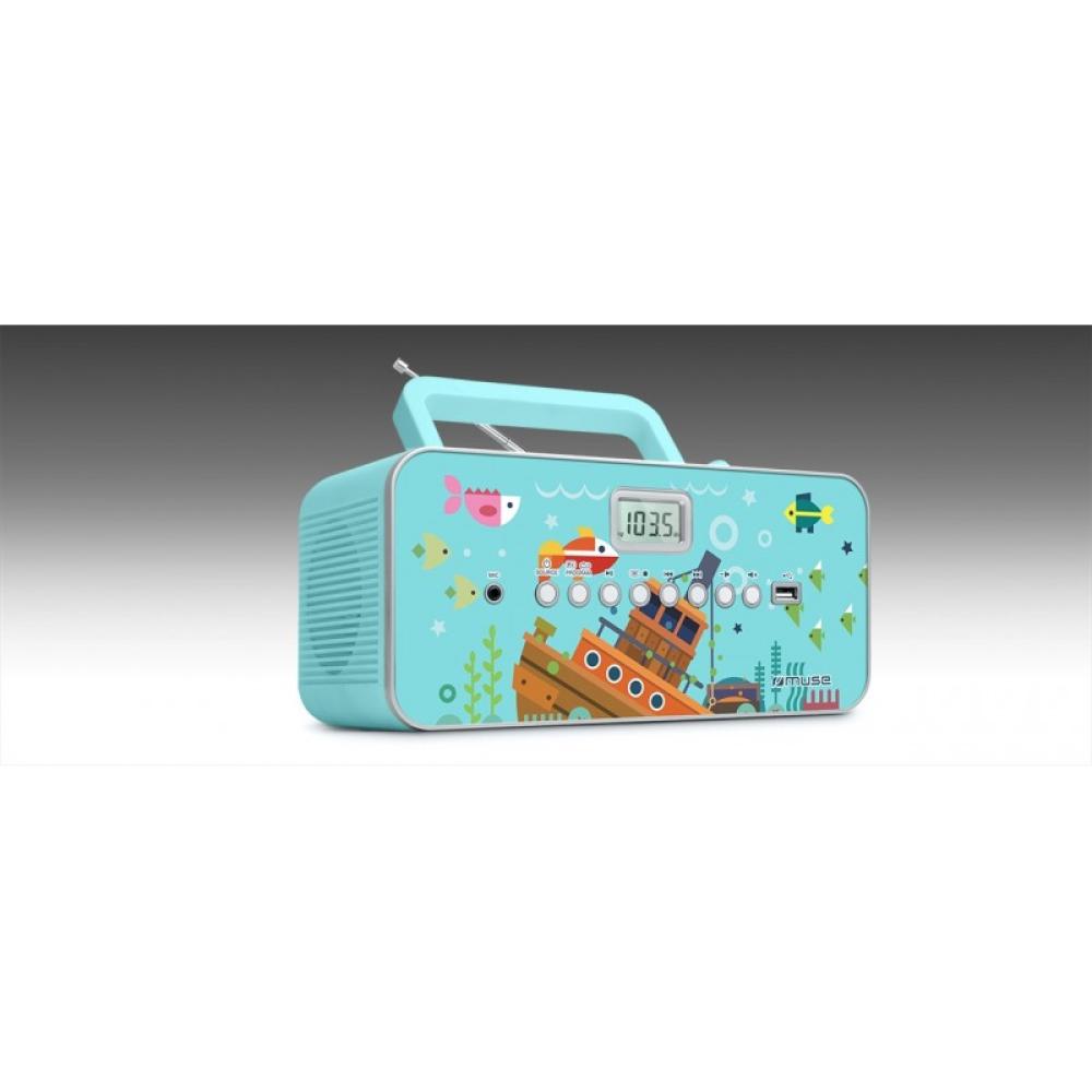 Muse - M-29KB sistema estéreo portátil Digital 1 W FM, MW, PLL Multicolor Reproducción MP3