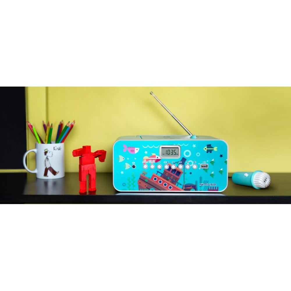 Muse - M-29KB sistema estéreo portátil Digital 1 W FM, MW, PLL Multicolor Reproducción MP3