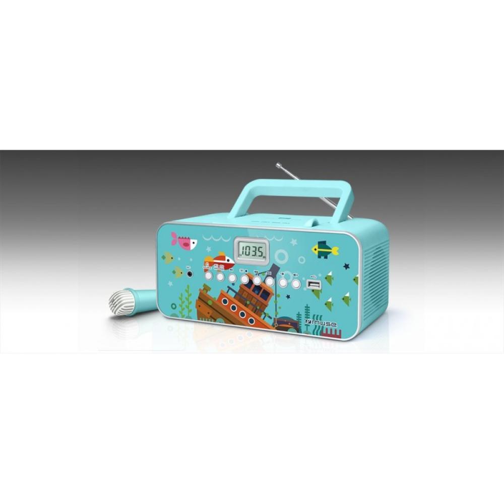 Muse - M-29KB sistema estéreo portátil Digital 1 W FM, MW, PLL Multicolor Reproducción MP3