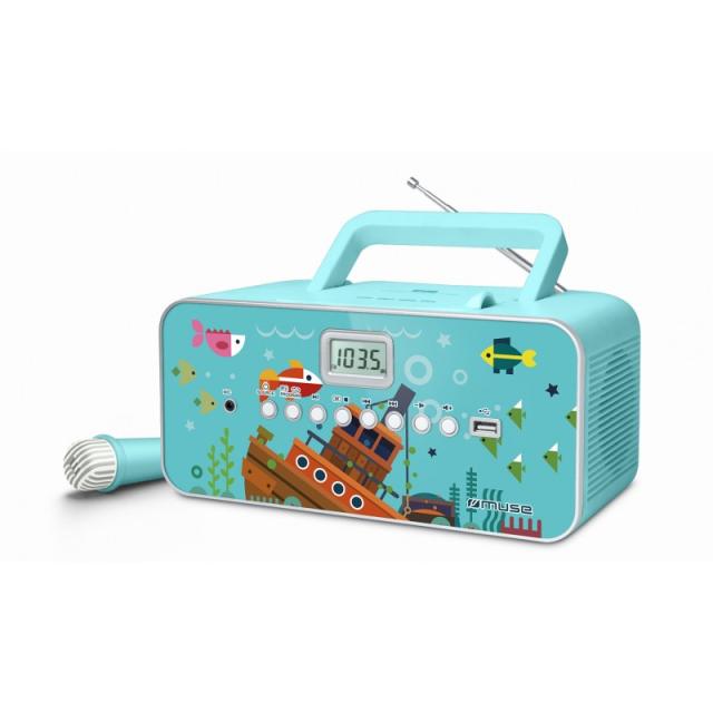 Muse - M-29KB sistema estéreo portátil Digital 1 W FM, MW, PLL Multicolor Reproducción MP3