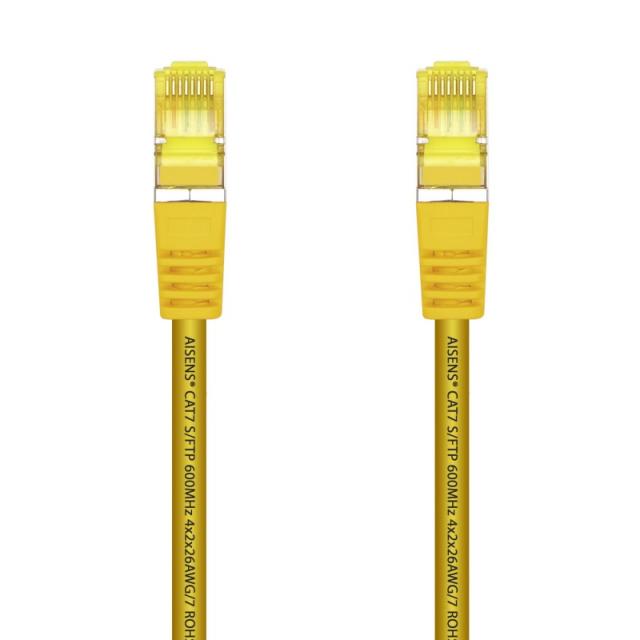 AISENS - Cable De Red Latiguillo RJ45 LSZH Cat.7 600 MHz S/FTP PIMF AWG26, Amarillo, 1.0 m