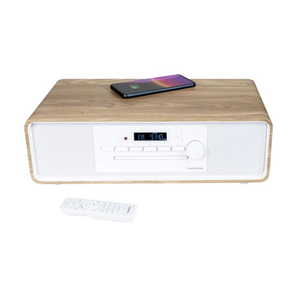 Thomson - MIC301IBT sistema de audio para el hogar Microcadena de música para uso doméstico 10 W Blanco, Madera