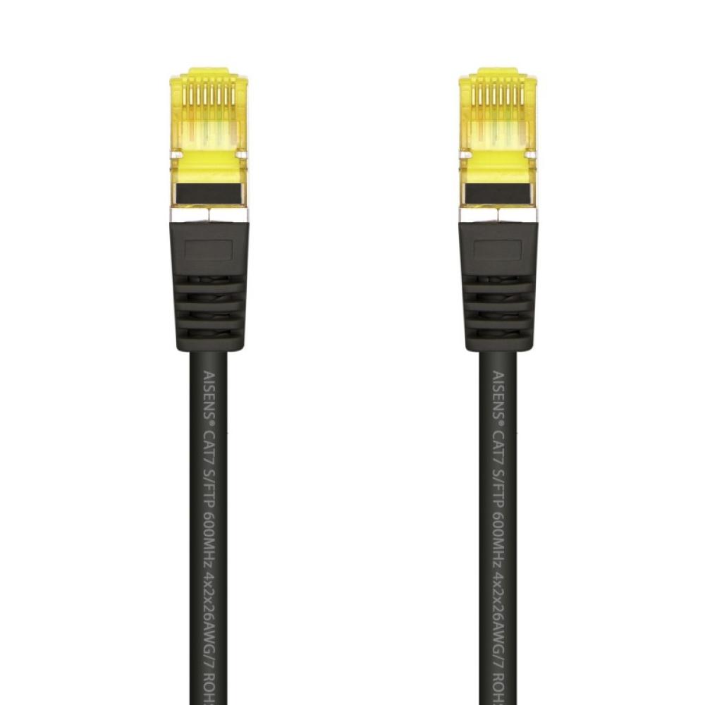 AISENS - Cable De Red Latiguillo RJ45 LSZH Cat.7 600 MHz S/FTP PIMF AWG26, Negro, 0.5 m