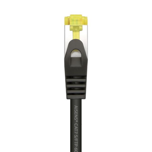 AISENS - Cable De Red Latiguillo RJ45 LSZH Cat.7 600 MHz S/FTP PIMF AWG26, Negro, 0.5 m
