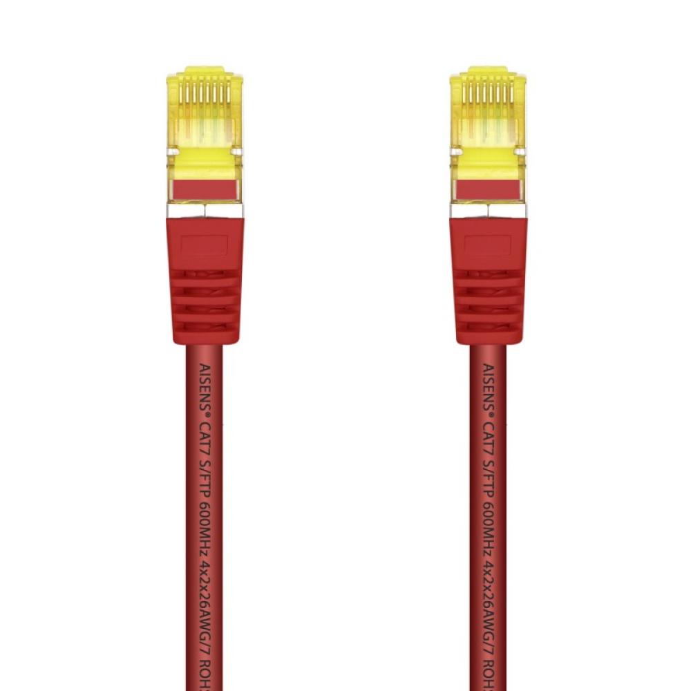 AISENS - Cable De Red Latiguillo RJ45 LSZH Cat.7 600 MHz S/FTP PIMF AWG26, Rojo, 0.5 m